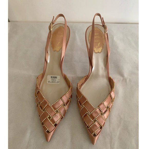 RENE CAOVILLA "Juliette" Satin Slingback Pumps - Picture 3 of 14